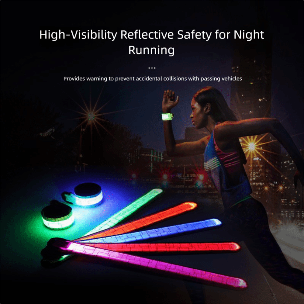 Running Gear Night - Nachtlaufarmband im Batterie-Stil, 5 Farben, hohe